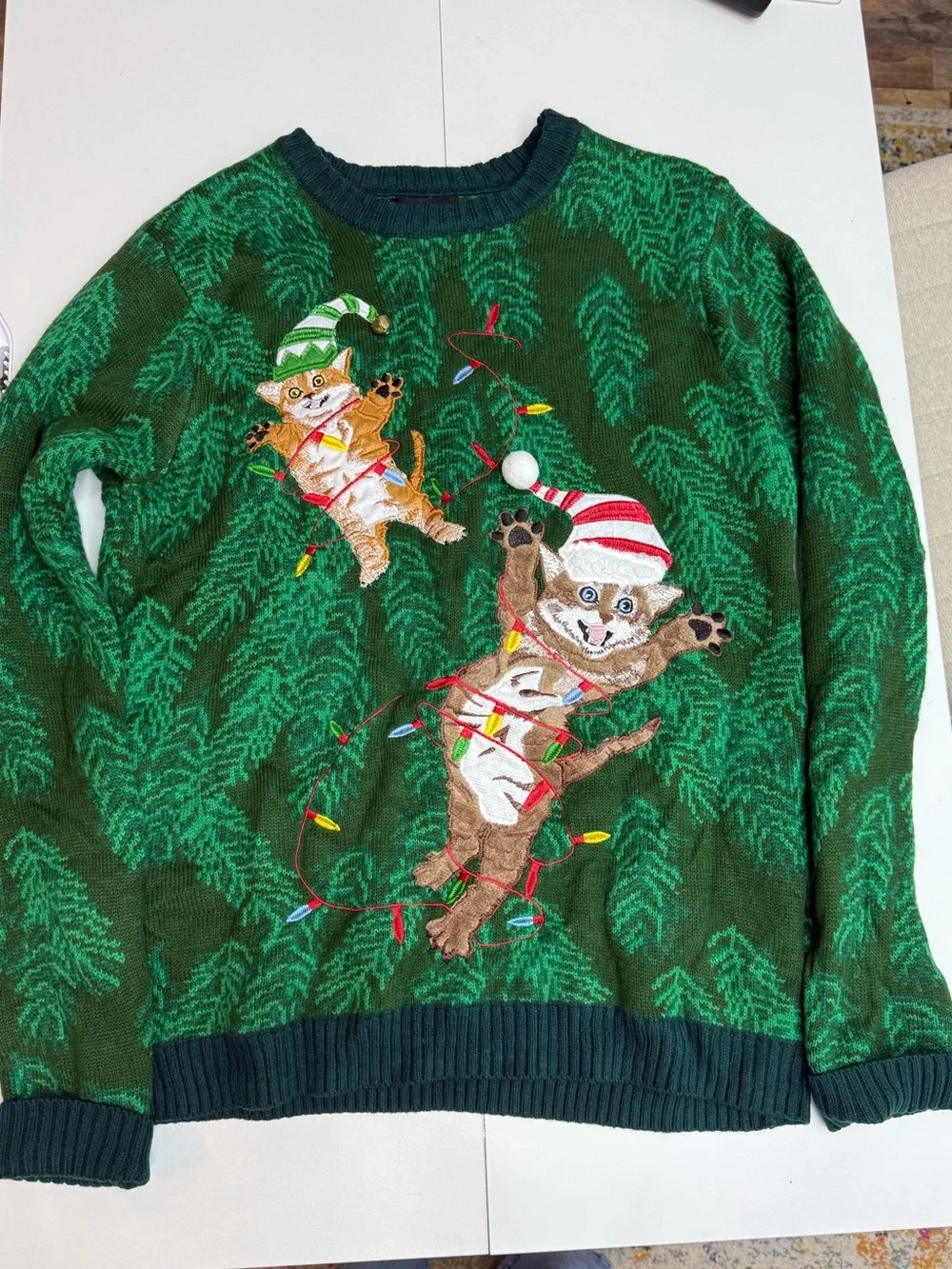 Blizzard Bay Mens Ugly Christmas Sweater Crazy Cats size XL